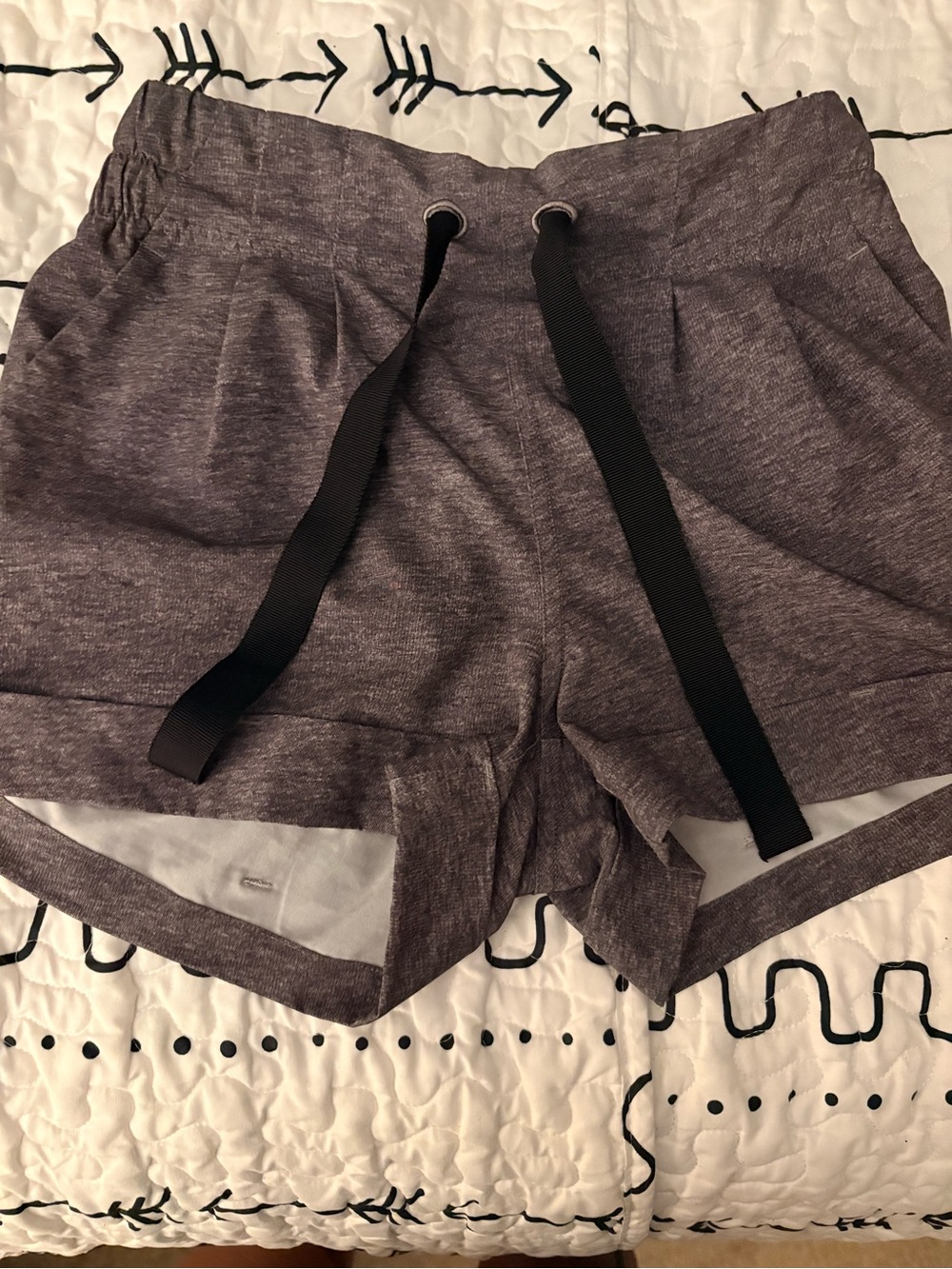 lululemon athletica Heathered Deep Purple Athletic Drawstring Shorts